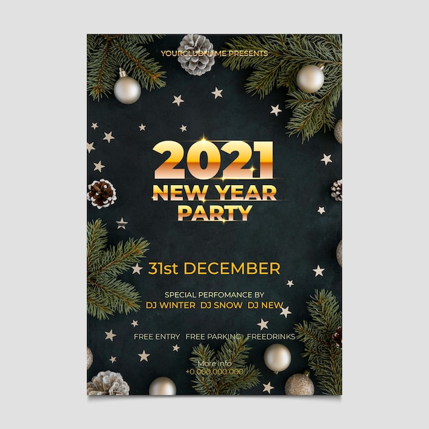 Neujahr 2021 party flyer