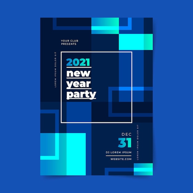 Neujahr 2021 party poster vorlage