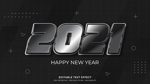 Neujahr 2021 typografie bearbeitbarer texteffekt
