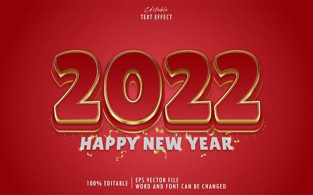 Neujahr 2022 rotgold texteffekt prämie