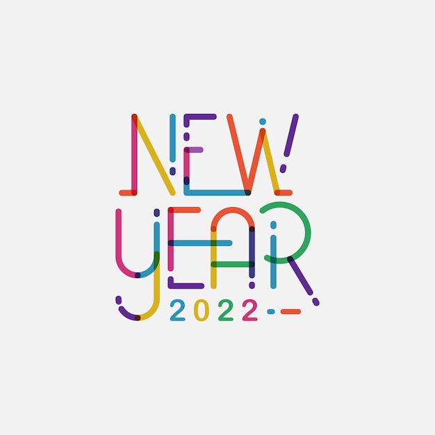 Neujahr 2022 Schriftzug Typografie Vektor-Illustration für Grußkarten