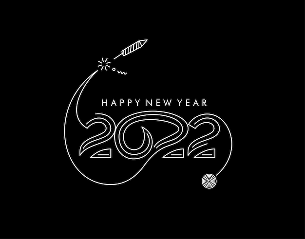 Neujahr 2022 Text Typografie Design Illustration.
