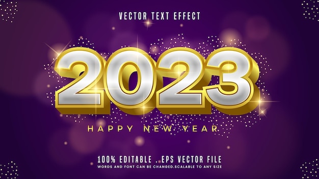 Neujahr 2023 3d bearbeitbarer Texteffekt-Schriftstil