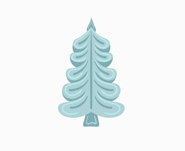 Neujahr Weihnachtsbaum mit Girlanden Glühbirne Stern Weihnachtskiefern Winterurlaub flaches Design