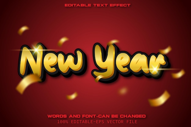 Neujahrs-Editierbarer Text-Effekt Moderner Stil