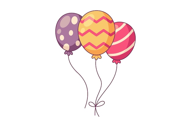 Neujahrsballon-Aufkleber-Design