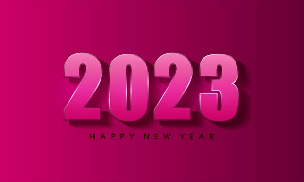 Neujahrsdesign 2023 mit metallisch-violetten zahlen