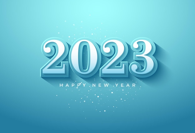 Neujahrsfeier 2023 mit klassischen 3d-zahlen.