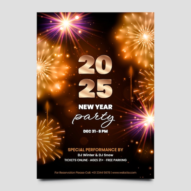 Neujahrsplakat-Vorlagendesign