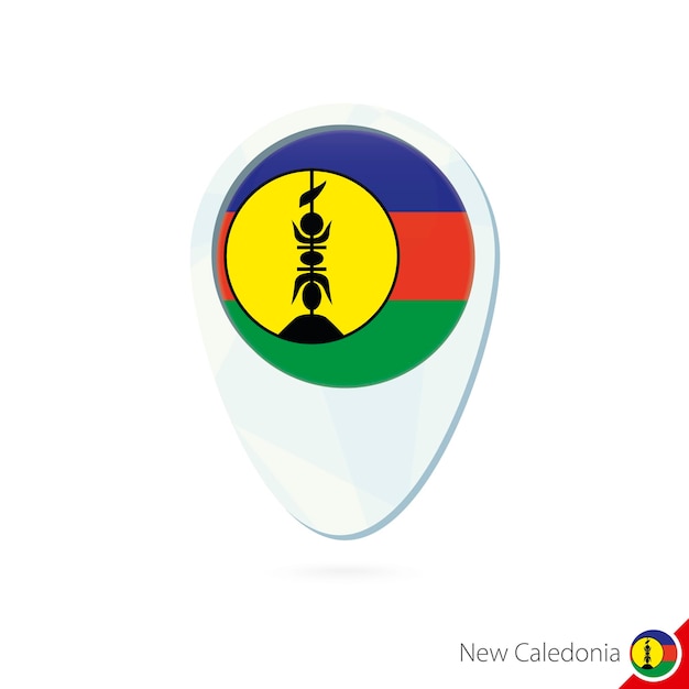 Neukaledonien-Flagge Lageplan Pin-Symbol auf weißem Hintergrund