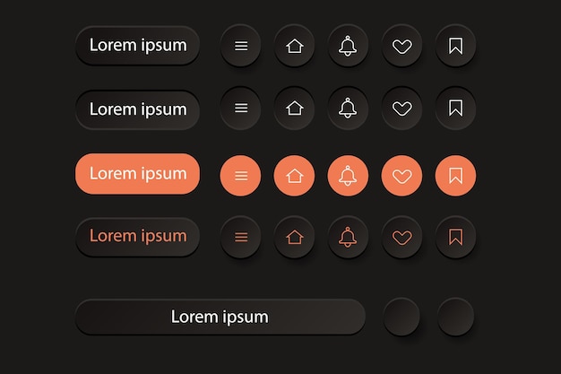 Neumorphism Botton Soft UI-Design