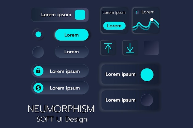 Neumorphism Botton Soft UI-Design