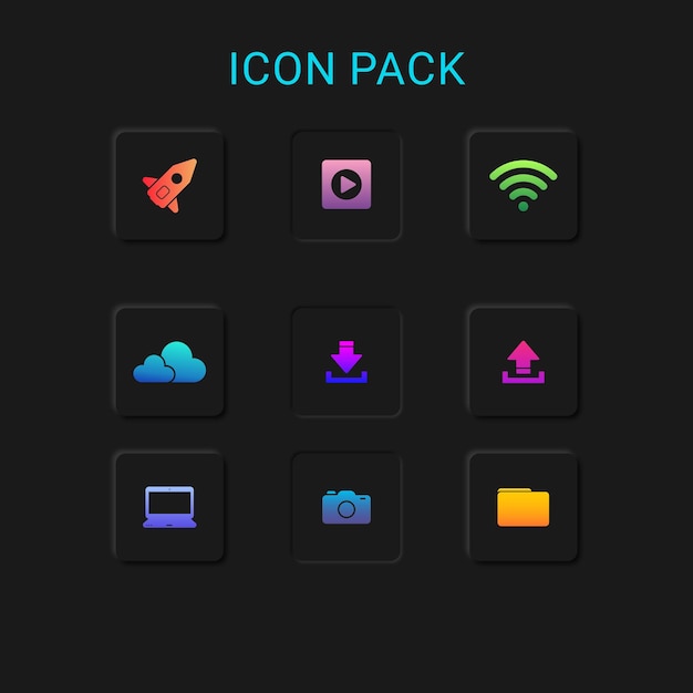 Vektor neumorphismus-icon-paket