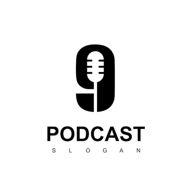 Neun podcast-logo-design-vorlage