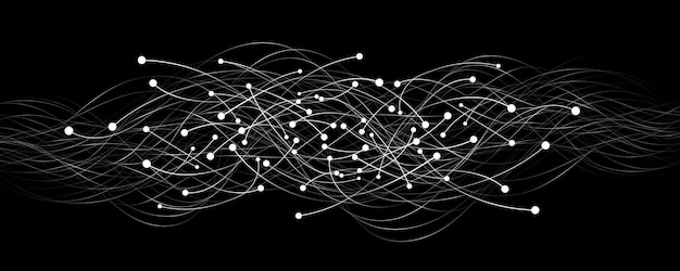 Neurale Connectoren analysieren große Daten im neuronalen Netzwerk Verbundene Linien mit Punkten für den wissenschaftlichen Hintergrund Vektorillustration