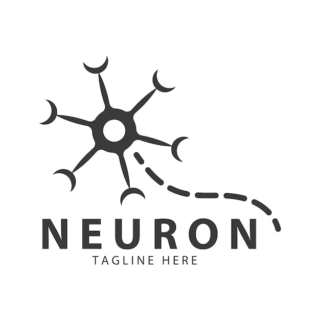 Neuron-logo oder nervenzell-logo-designmolekül-logo-illustrationsvorlage-symbol mit vektorkonzept