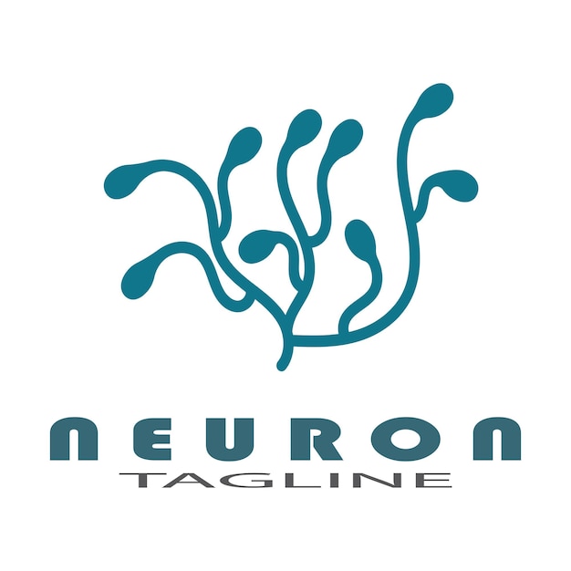 Neuron-logo oder nervenzellen-logo-design-illustrationsvorlagen-symbol mit vektorkonzept