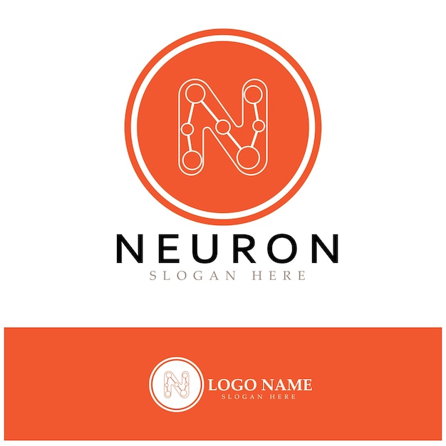 Vektor neuron-logo oder nervenzellen-logo-designmolekül-logo-illustrationsvorlagensymbol mit vektorkonzept