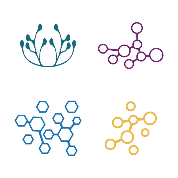 Neuron-logo oder nervenzellen-logo-designmolekül-logo-illustrationsvorlagensymbol mit vektorkonzept