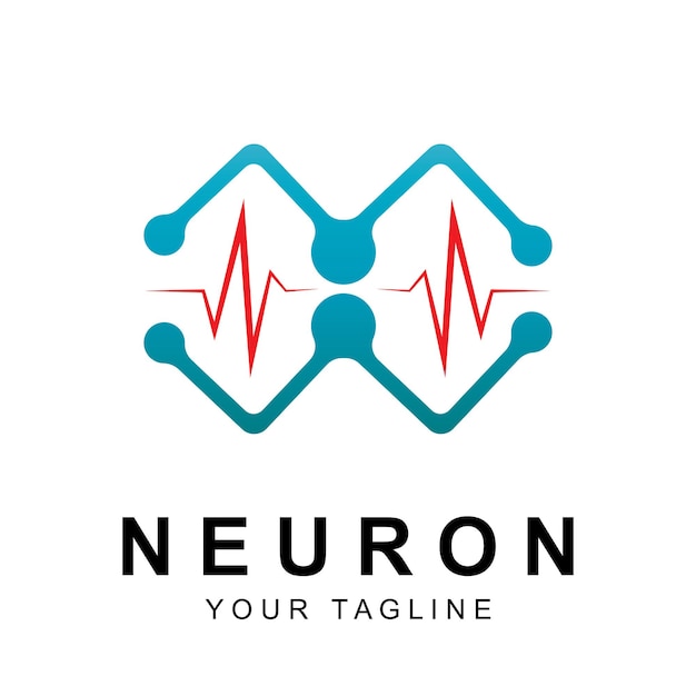 Neuron-logo-vektor mit slogan-vorlage