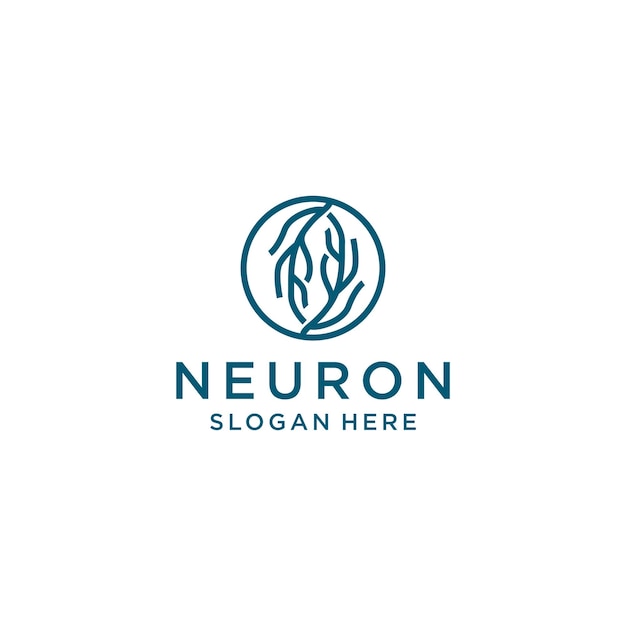 Neuron root-logo-icon-design-vorlage flacher vektor