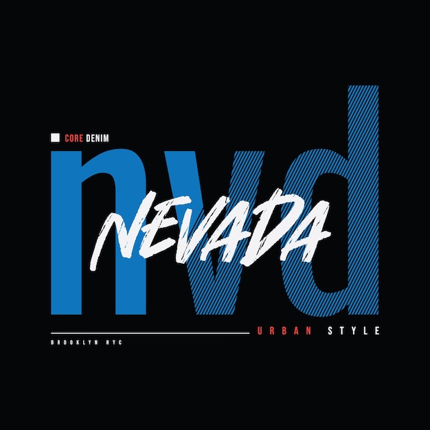 Nevada-typografie-vektort-shirt-designillustration