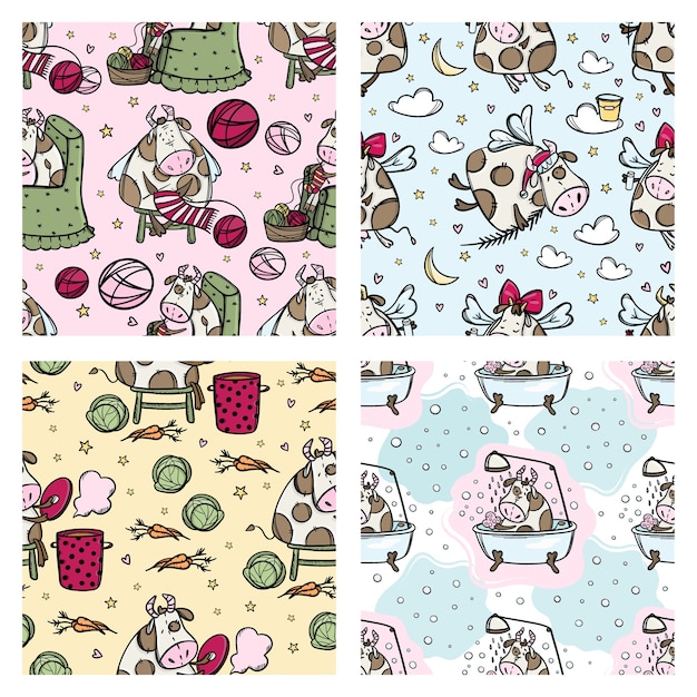 NEW YEAR COW PATTERN SET