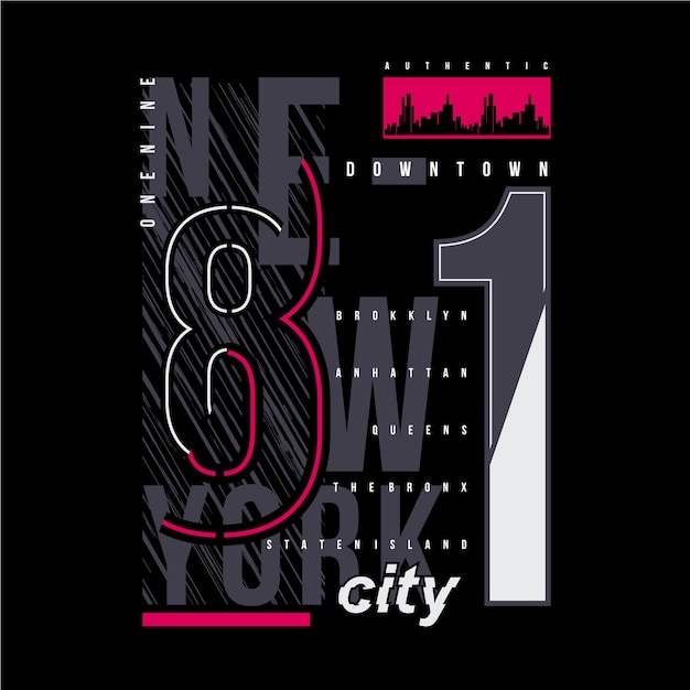 New york city grafik typografie illustration für druck t-shirt