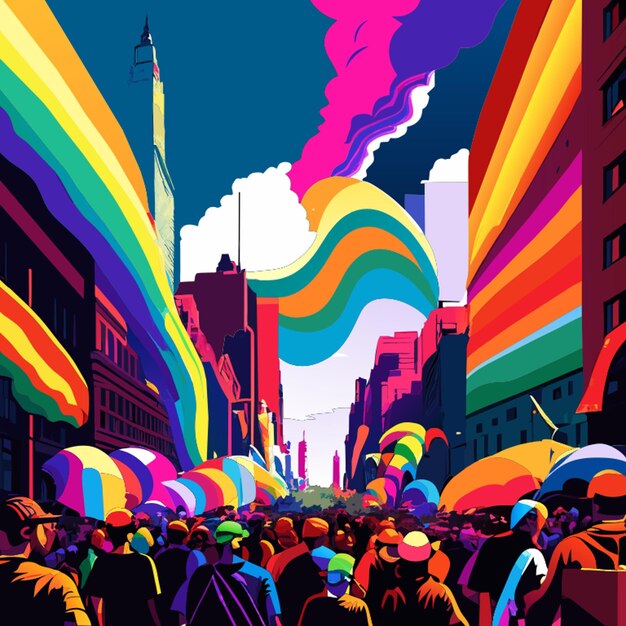 Vektor new york city pride march vektor-illustration