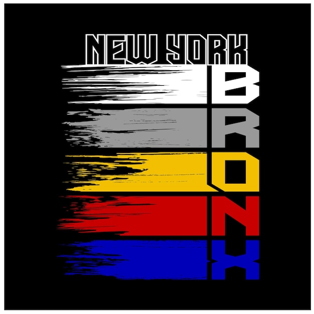 New york die bronx-typografie-t-shirt-design-premium-vektor-illustration