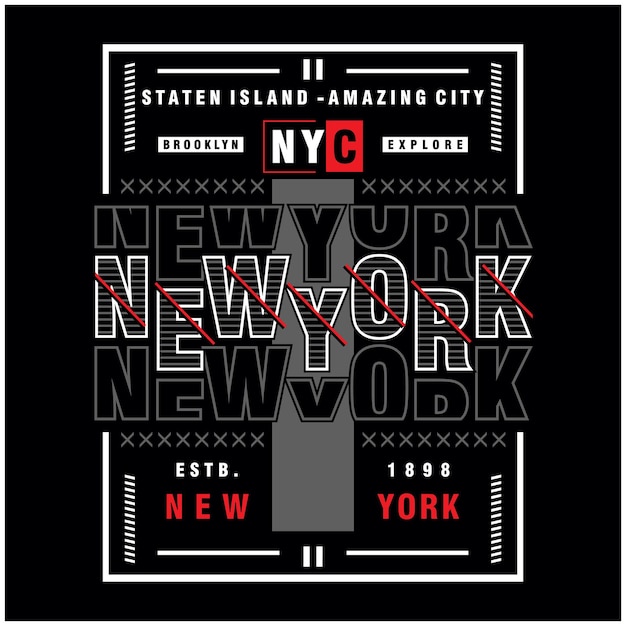 New york kreativ, typografieillustration für t-shirts