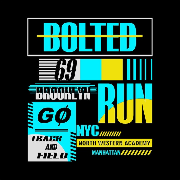 New york run slogan typografie grafik illustration vektorkunst stil vintage auf bestellung