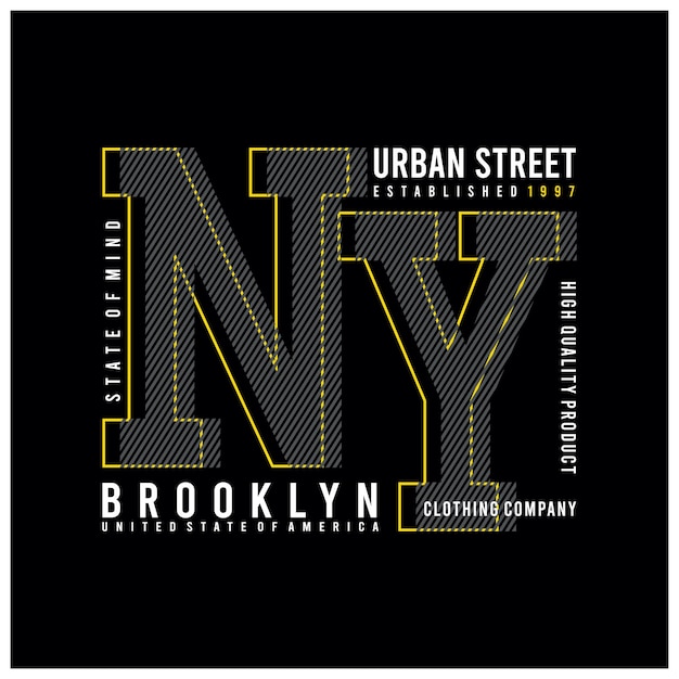 New york städtische straßentypografie für t-shirt-druckvektorillustration
