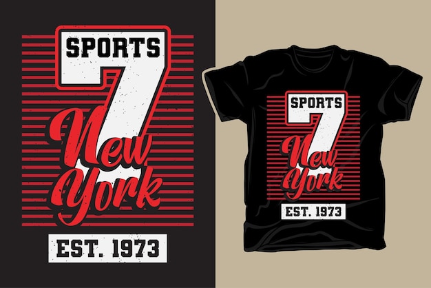 New York trägt sieben Typografie-T-Shirt-Design zur Schau