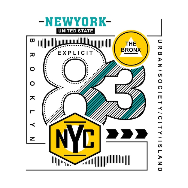 New york typografie-designkunst