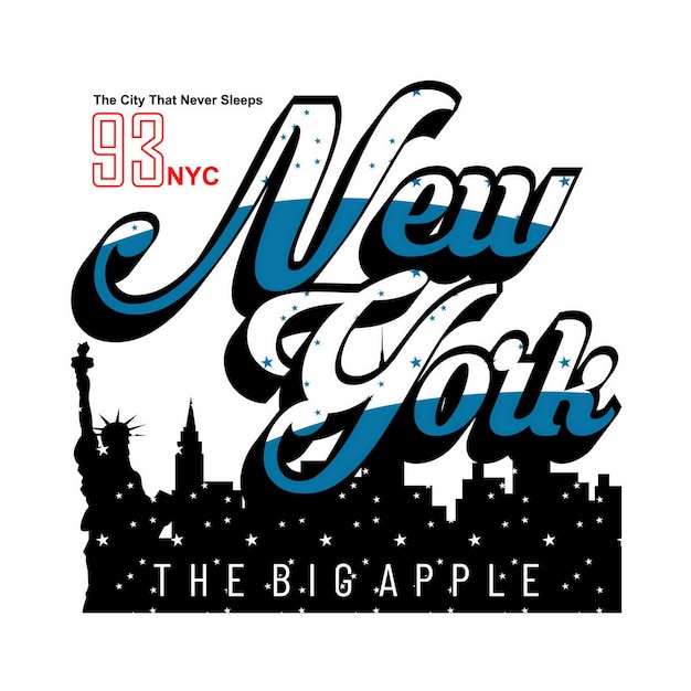 New york vintage-typografie-design in vektorillustration-t-shirt-kleidung und anderen verwendungen