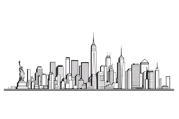 Vektor new yorker skyline-kunst