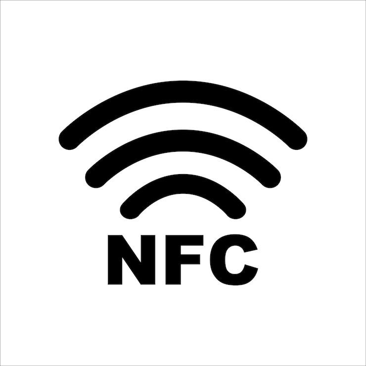 Vektor nfc-vektorsymbol smart-zahlungs-symbol einfaches flaches design für web- oder mobile app