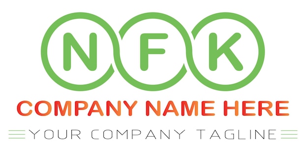 Vektor nfk-buchstaben-logo-design