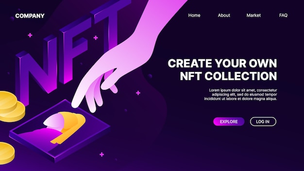 Nft-marketplace-landing-page-webdesign-vorlage