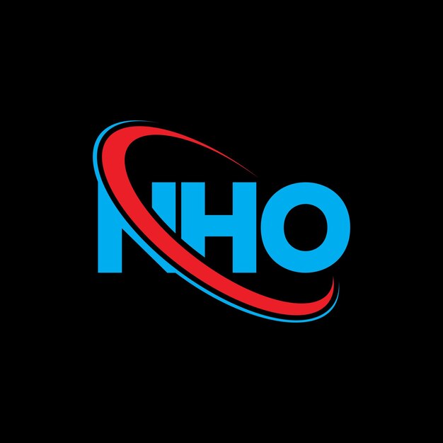 Vektor nho-logo nho-brief nho-buchstaben-logo-design initialen nho-logo mit kreis und großbuchstaben verbunden nho- logo-typographie für technologieunternehmen und immobilienmarke