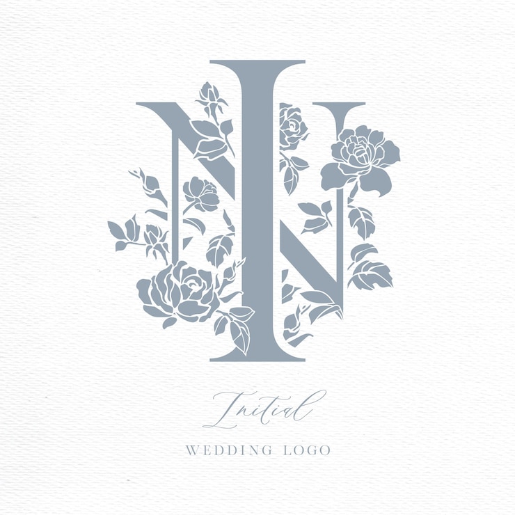 Vektor ni-anfangsmonogramm-hochzeitslogo