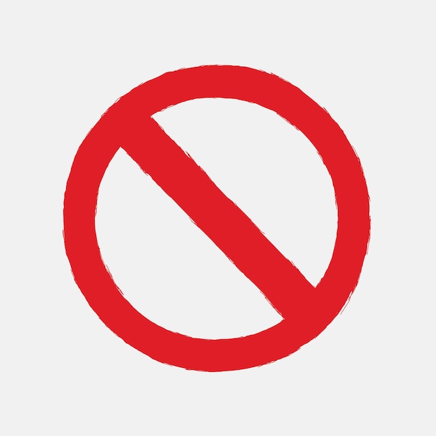 Nicht erlaubtes zeichen-vektor-grunge-handgezeichnetes symbol isoliert