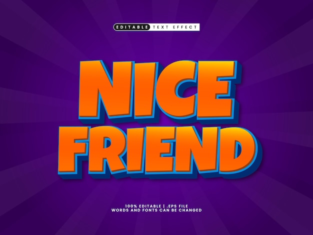 nide friend bearbeitbare Text-Effekte im Spiel- und Kinder-Text-Stil