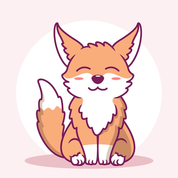 Niedlich, Fuchs, Karikatur, Symbol, Illustration