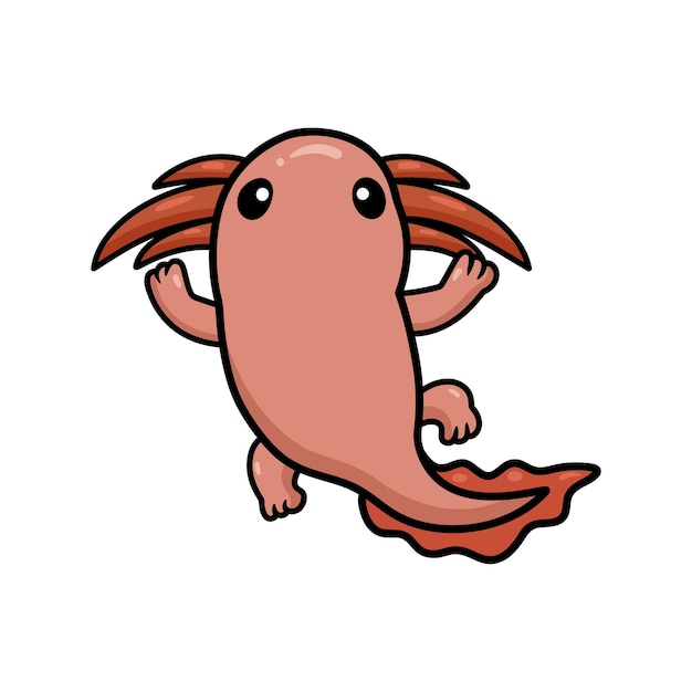 Vektor niedliche axolotl-cartoon-vektorillustration