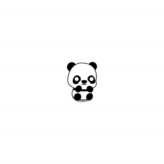 Niedliche baby-panda-cartoon-ikone