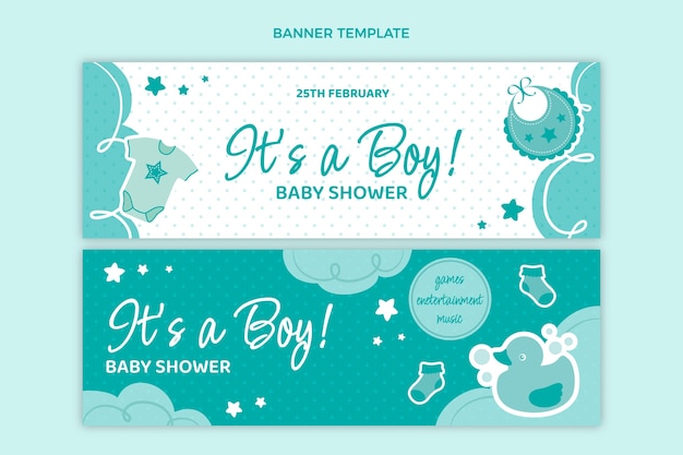 Vektor niedliche babyparty-design-banner-vorlage