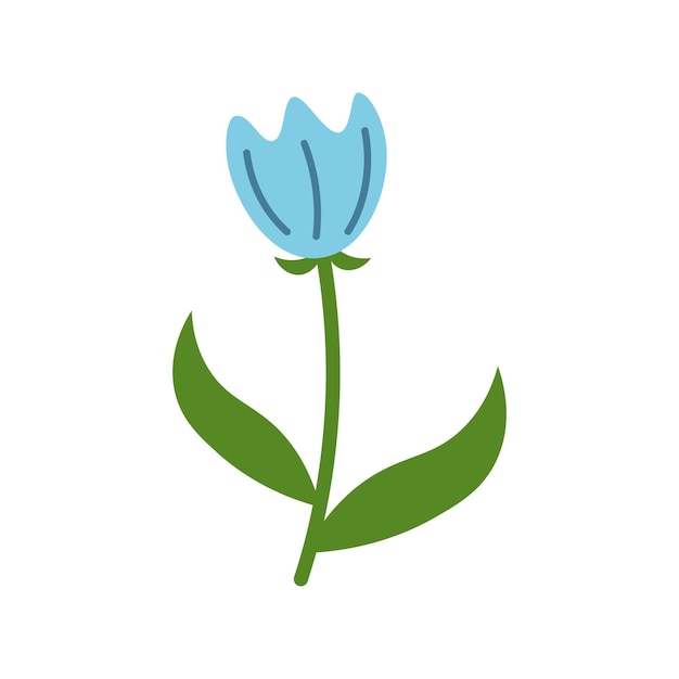 Niedliche blaue tulpe vektorblumencliparts