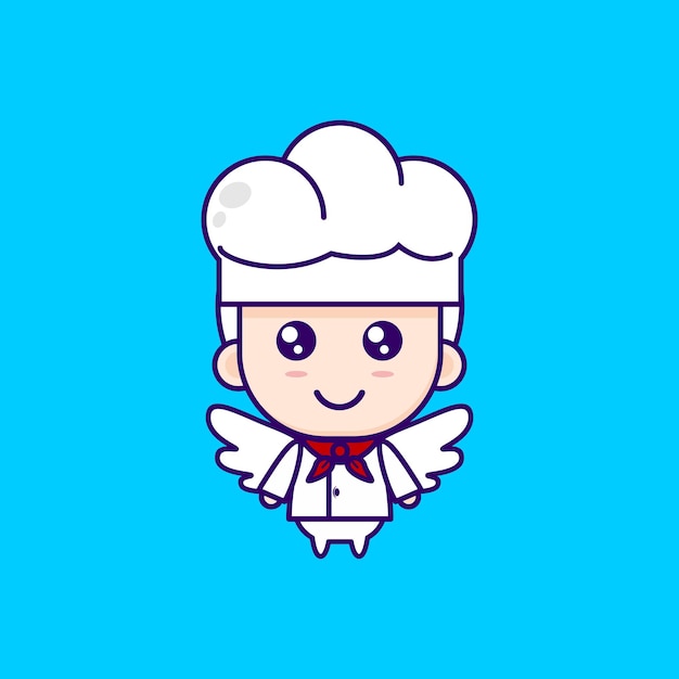 Niedliche cartoon-chef-illustration chibi-vektor-design